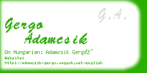 gergo adamcsik business card